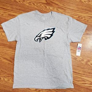 NFL Team Apparel Philadelphia Eagles Football Gray T-shirt Men's Size Large